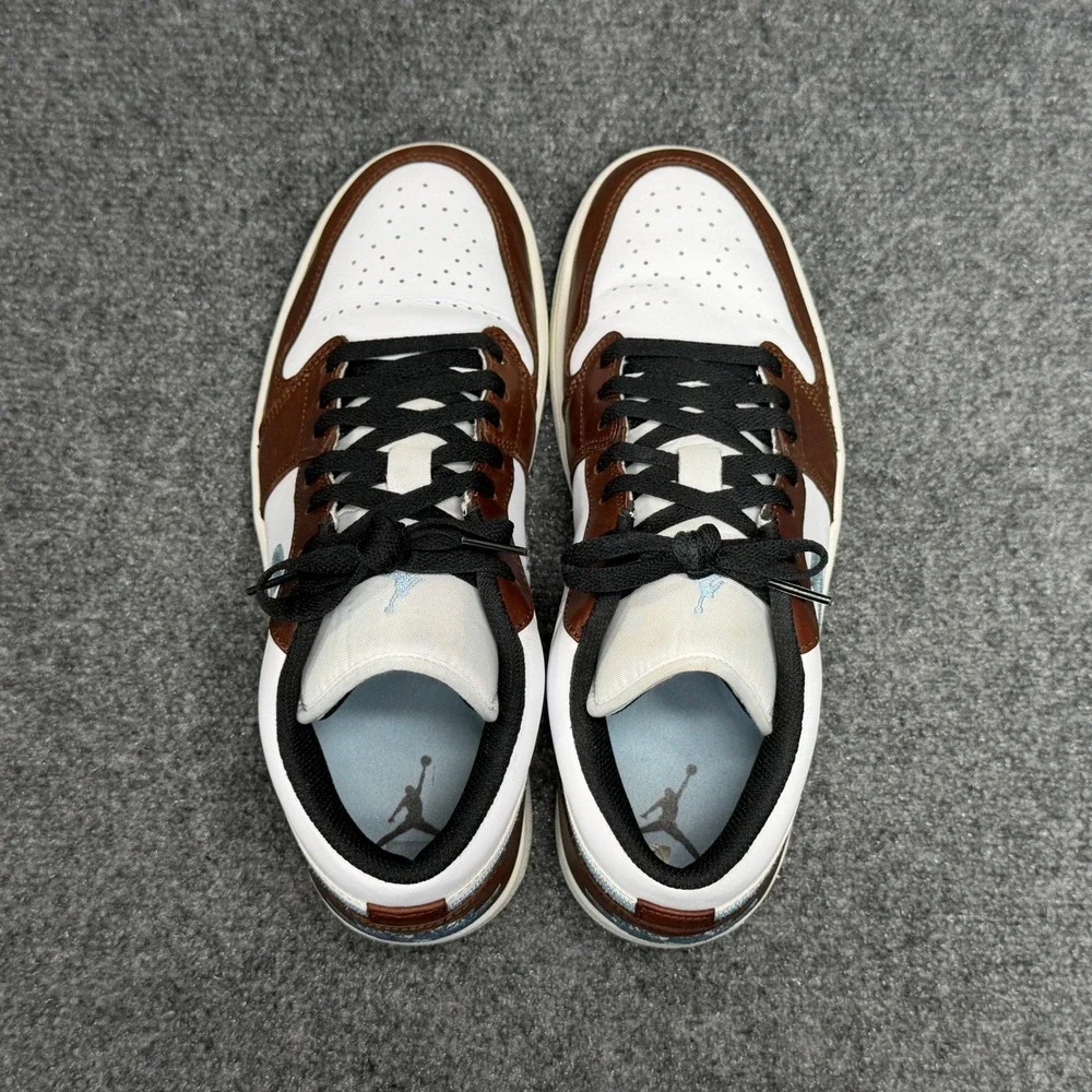 Jordan 1 Retro Low SE Shoes Men's 10 Brown Blue‎ Grey Leather Athletic Sneakers